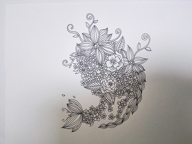 线描画干货：花之鱼绘画全过程