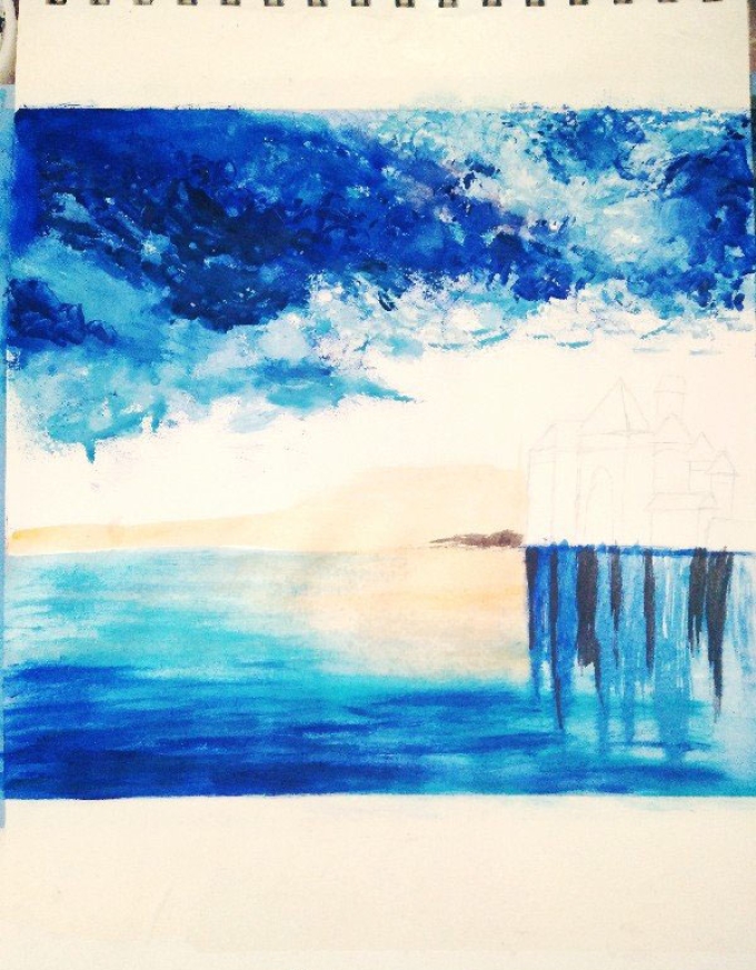洱海_线描画