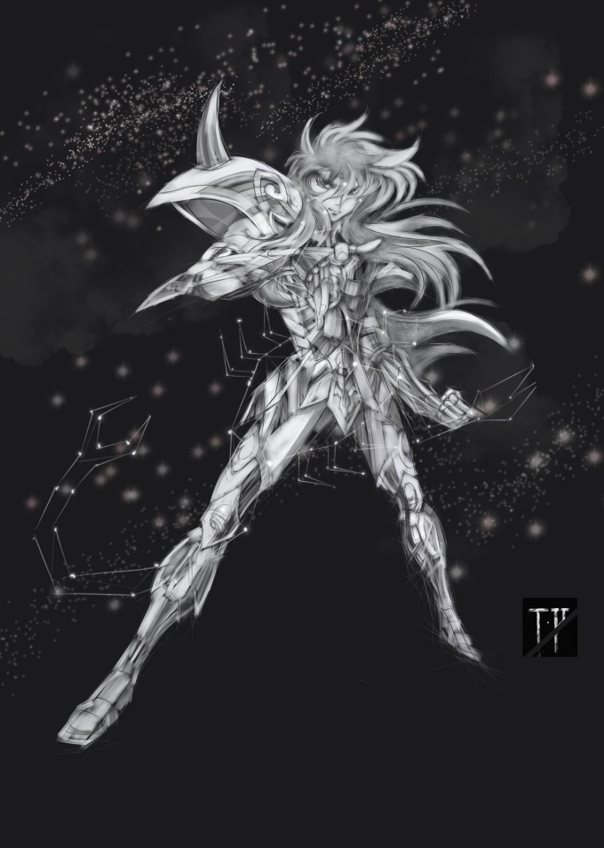 天蝎座♏_线描画