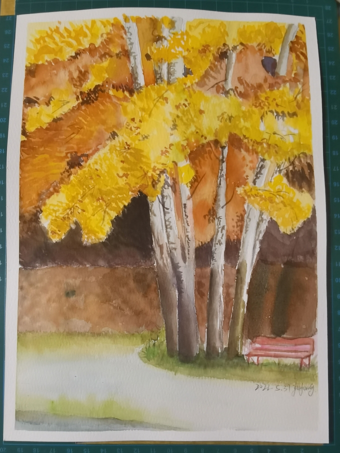 水彩风景_线描画