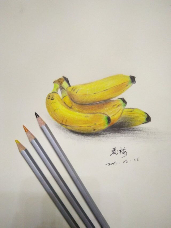 金光闪闪的香蕉_线描画