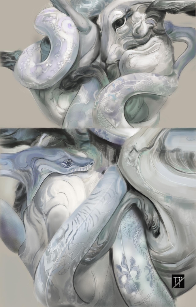 板绘作品《缠》_线描画