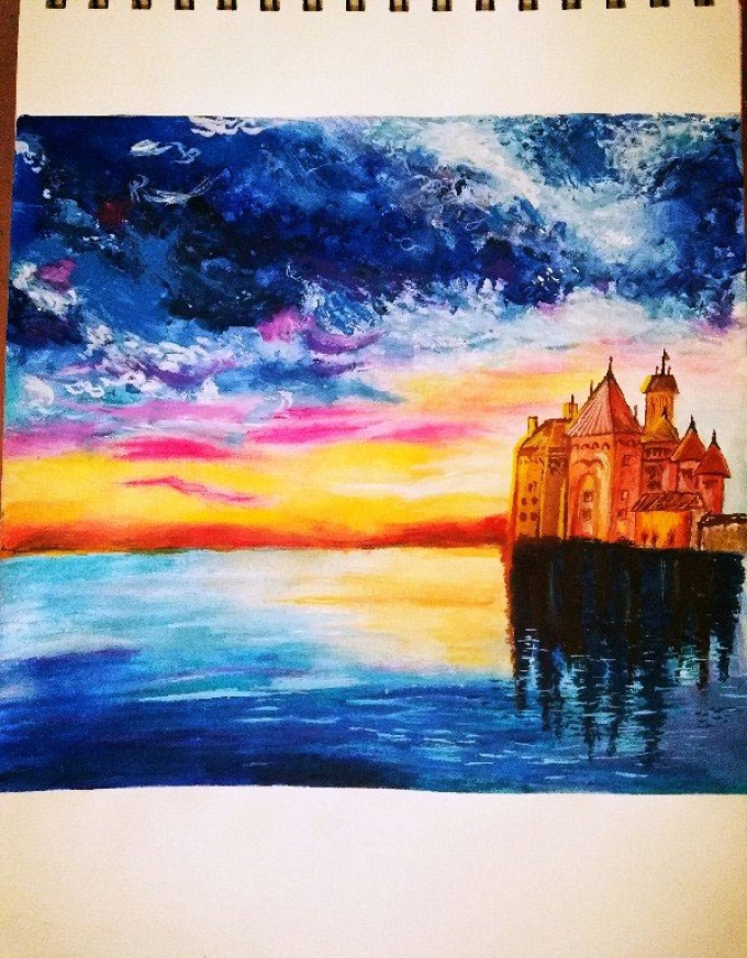 洱海_线描画