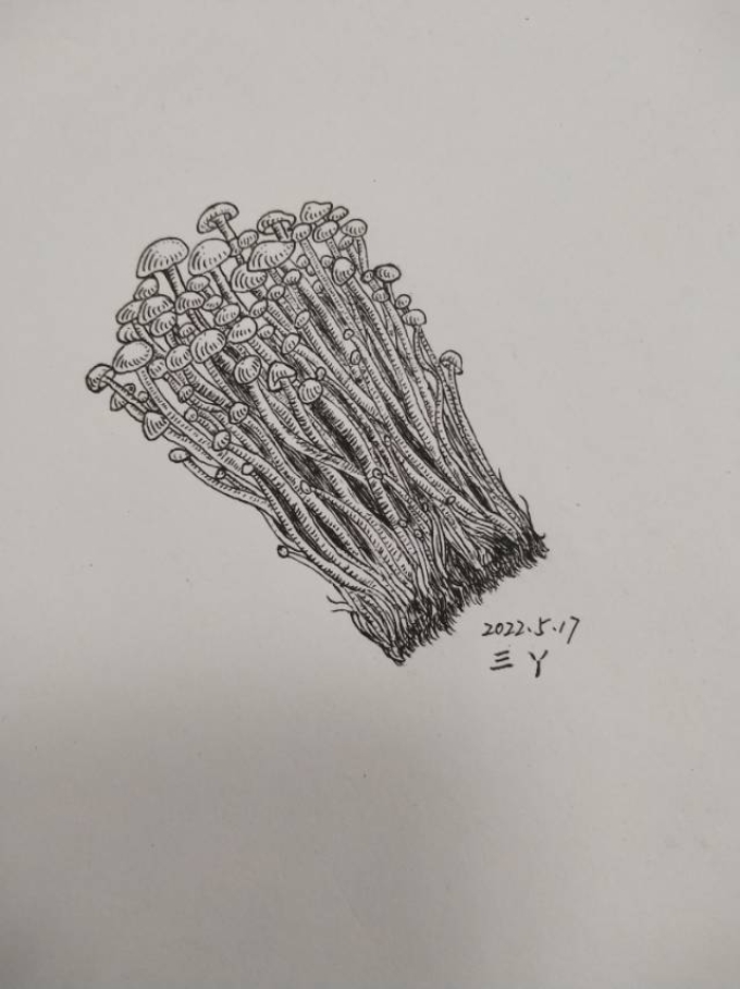 画菜充饥_线描画