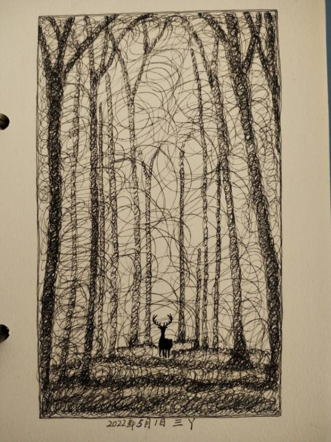 黑暗森林_线描画