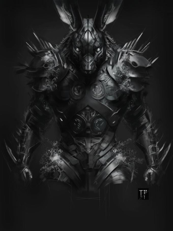 盖世兔_线描画
