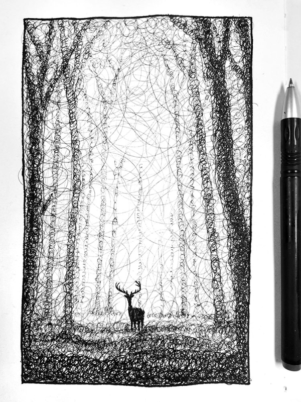黑暗森林--乱画系列第五弹_线描画