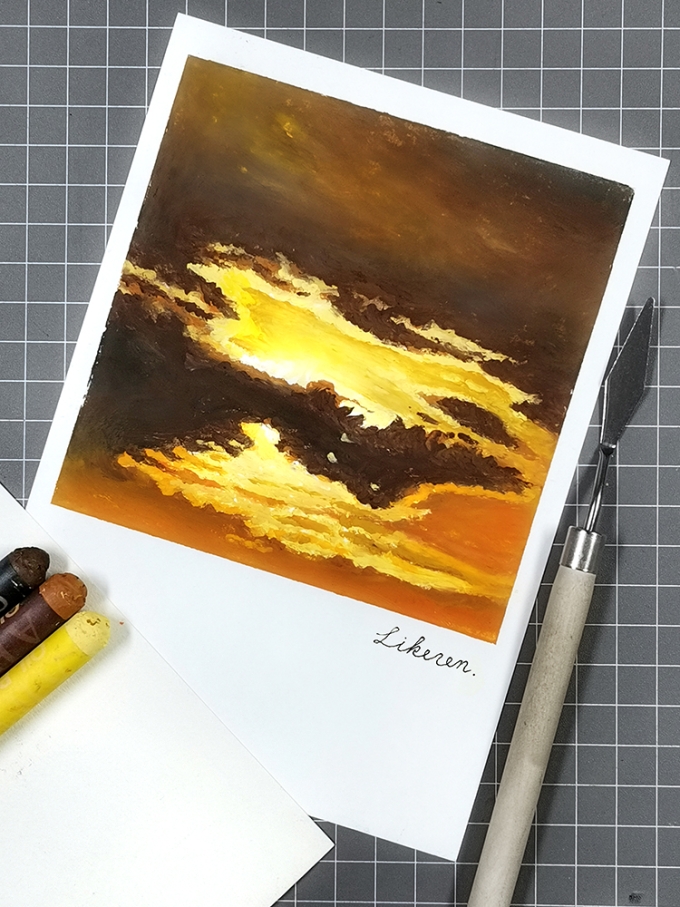 雨后的天空_线描画