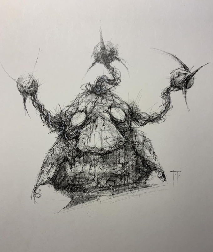 再毁童年_线描画