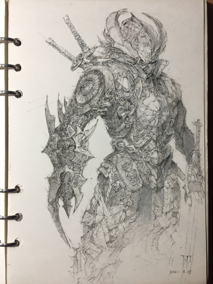 2022巴黎时装春秋季男装1号作品_线描画