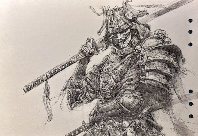 一将功成万骨枯_线描画