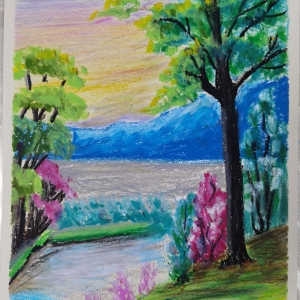 油画棒风景