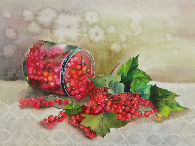 红果子_线描画
