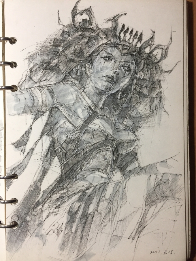 女权帝国......_线描画