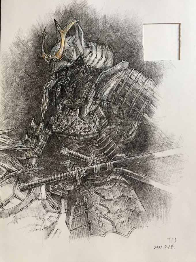 面具背后（二）..._线描画