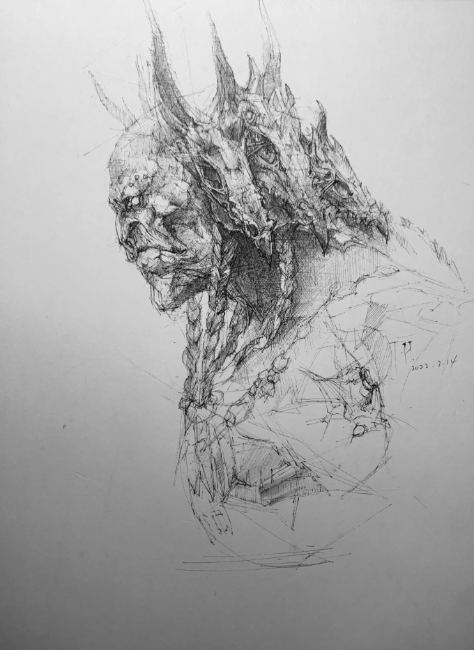 元宵前一天_线描画