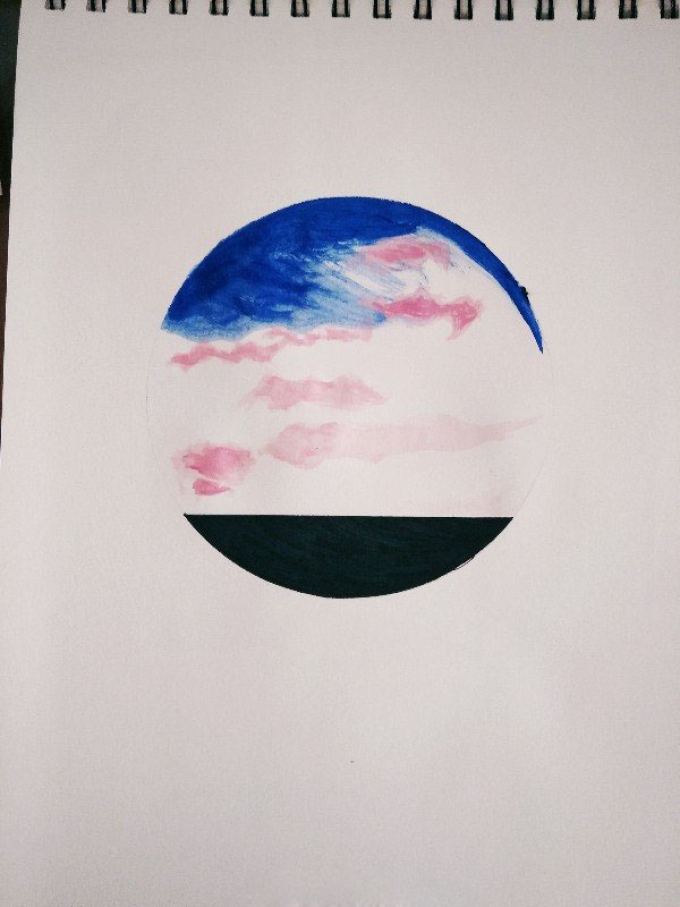 月上船头_线描画